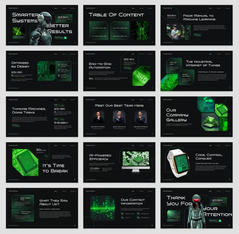 AI Technology Powerpoint Template: Modern Business Presentation - Etsy