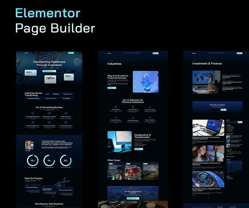 AI Agency Elementor Pro Template Kit: Responsive Web Design - Etsy