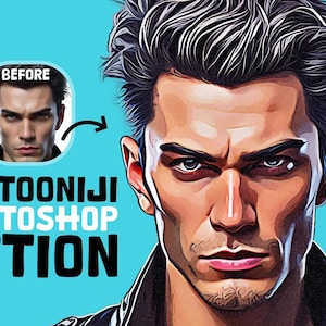 AKCJE PHOTOSHOP - Akcja kreskówkowa, cyfrowa, edycja Photoshopa, akcje edycyjne, piękne akcje, filtry fotograficzne