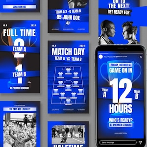 Football Instagram Story Template: Editable Canva Social Media Posts