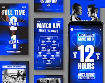 Football Instagram Story Template: Editable Canva Social Media Posts