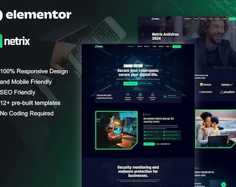Cyber Security Elementor Template Kit: Responsive Web Studio Design