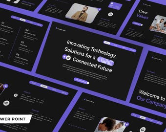 Modern Technology Company Profile PowerPoint Template