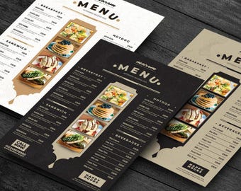 Restaurant Menu Template: Customizable Food Menu, A4 Size (PSD File)