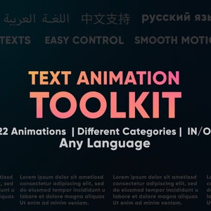 Text Animation Toolkit for Premiere Pro, Design and Template Bundle, Animated Title Pack, Graphic Motion Elements Toolkit for Text Effects