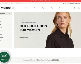 Feminine Shopify Theme | Minimalist eCommerce Template, Canva Editable