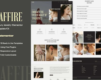 Luxury Jewelry Elementor Template Kit: Saffire Website Theme