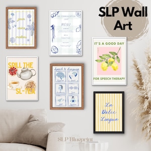 Italian Summer Speech Therapy Wall Art, SLP Clinic & Teletherapy Decor, Printable Digital Download for Speech and Language Spaces