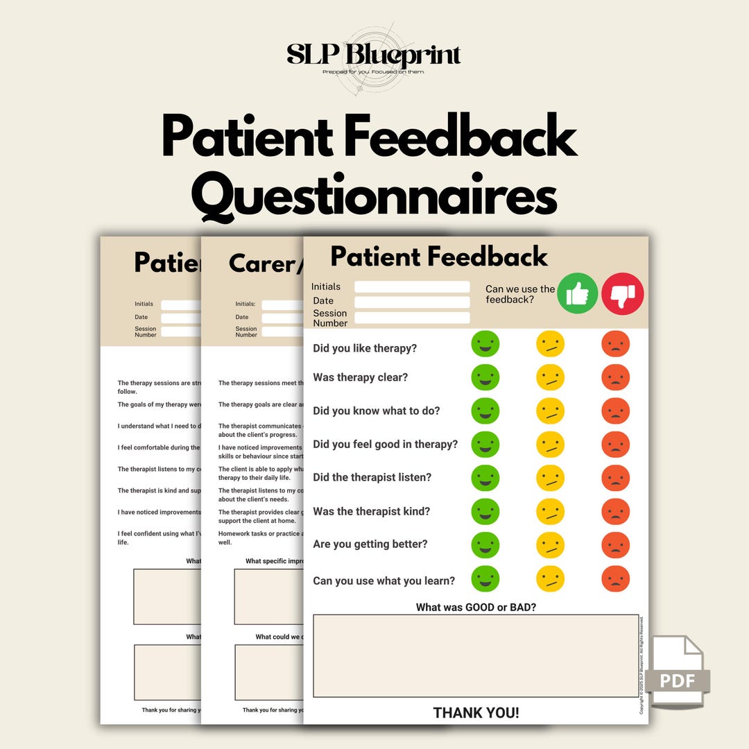 Patient Feedback Template – Accessible Formats for Aphasia, Large Fonts ...