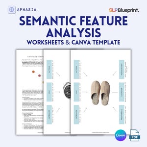 意味特徴分析ワークシート＆Canvaテンプレート｜失語症療法、言語療法教材、成人向け言語リソース