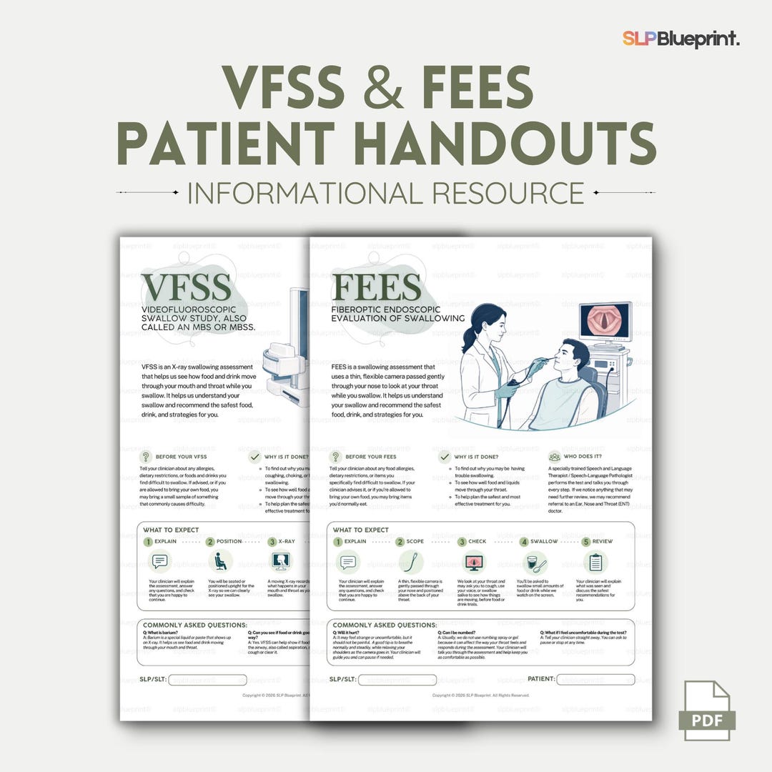 Dysphagia Patient Handouts: Understanding FEES and VFSS Assessments ...