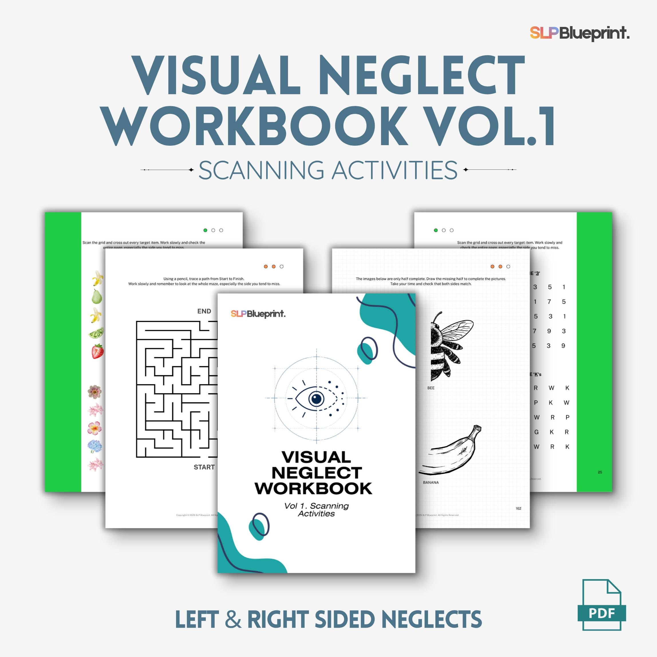 Visual Neglect Workbook, Scanning Activities Speech and Language ...