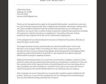 Cover Letter Template