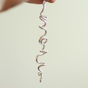 Pingente extra longo de prata esterlina: colar espiral