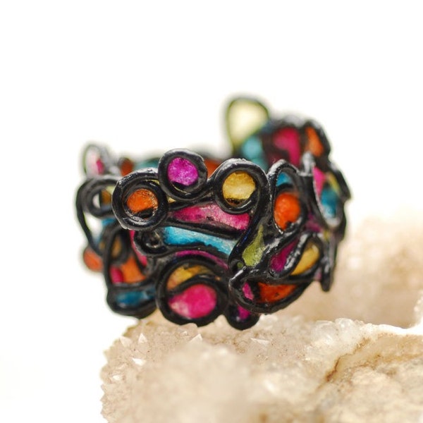 Ring, Colorful Artisan Jewelry...