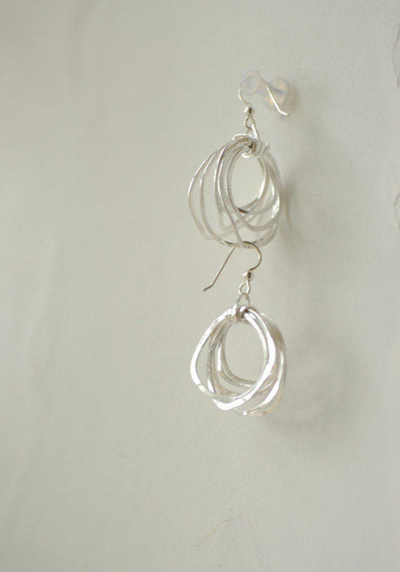 Boho Hoop Earrings, Small Hoop Earrings, Sterling Silver image 1
