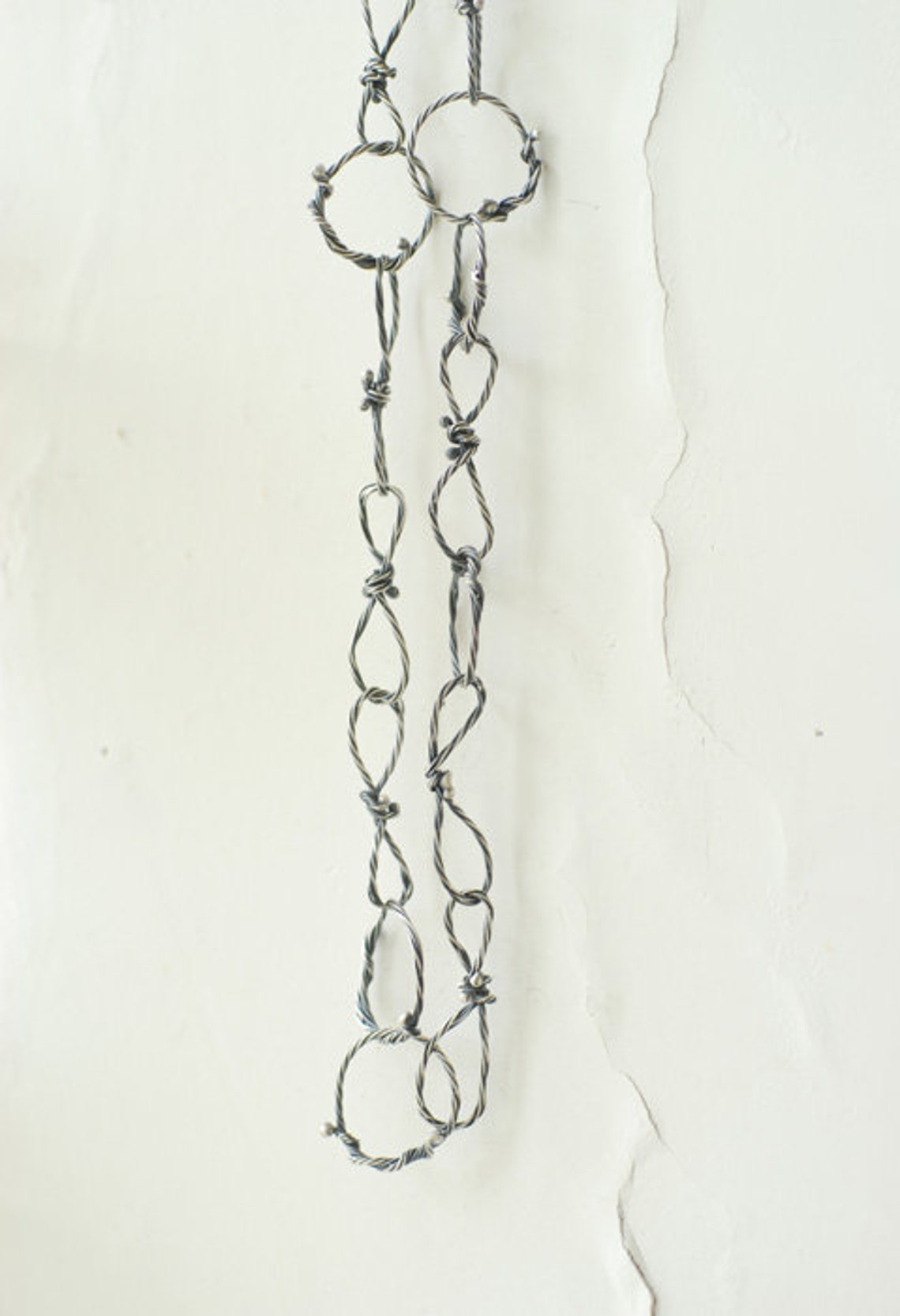 Nautical Fisherman's Knot Link Chain Necklace Sterling Etsy