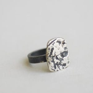 Square Ring, Raw Silver Ring, Geometric Jewelry, Industrial Ring, Stacking Ring, OOAK Ring...