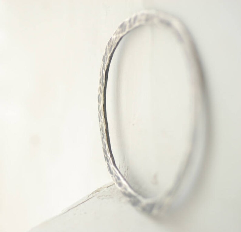 Thick Silver Bangle Stacking Bangle Black Bracelet Heavy Sterling Jewelry Textured Bangle Ripple Jewelry