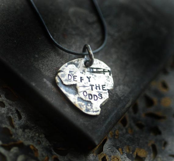 Defy the Odds Sterling Silver Necklace: Inspirational Warrior
