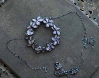 Forget Me Not Necklace Lavender Lilac Purple Sterling Silver, 1st Anniversary Gift Paper Jewelry Best Friend Long Distance Relationship Gift