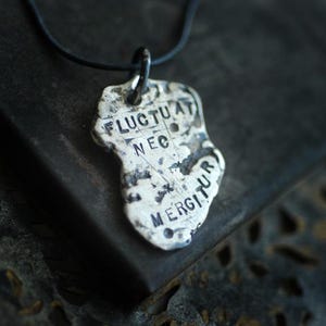 Fluctuat Nec Mergitur Sterling Silver Necklace: Latin Quote Jewelry
