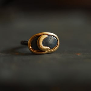 Dream Ring, Crescent Moon Ring, Solid 14k Gold Jewelry, Sterling Silver, Minimalist Jewelry, Inspirational Jewelry, Graduation Gift, Unique
