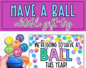 Have a Ball Gift Tag EDITABLE DIGITAL DOWNLOAD | Student Gift Tag | Meet the Teacher | Beginning of Year