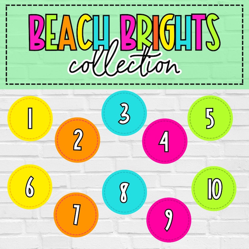 Numbers 1-30 Tropical Bright Vibrant Classroom Decor Printables Teacher ...