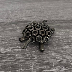 Tortoise scrap metal sculpture home decor nature sealife