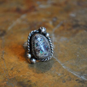 Vintage Handmade Sterling Silver Gemstone Ring US 5