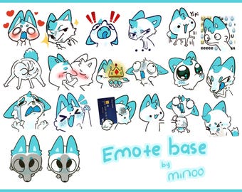 Paquete de stickers de emoticonos base para Discord, Twitch y Telegram. Stickers de personajes salvajes y peludos.