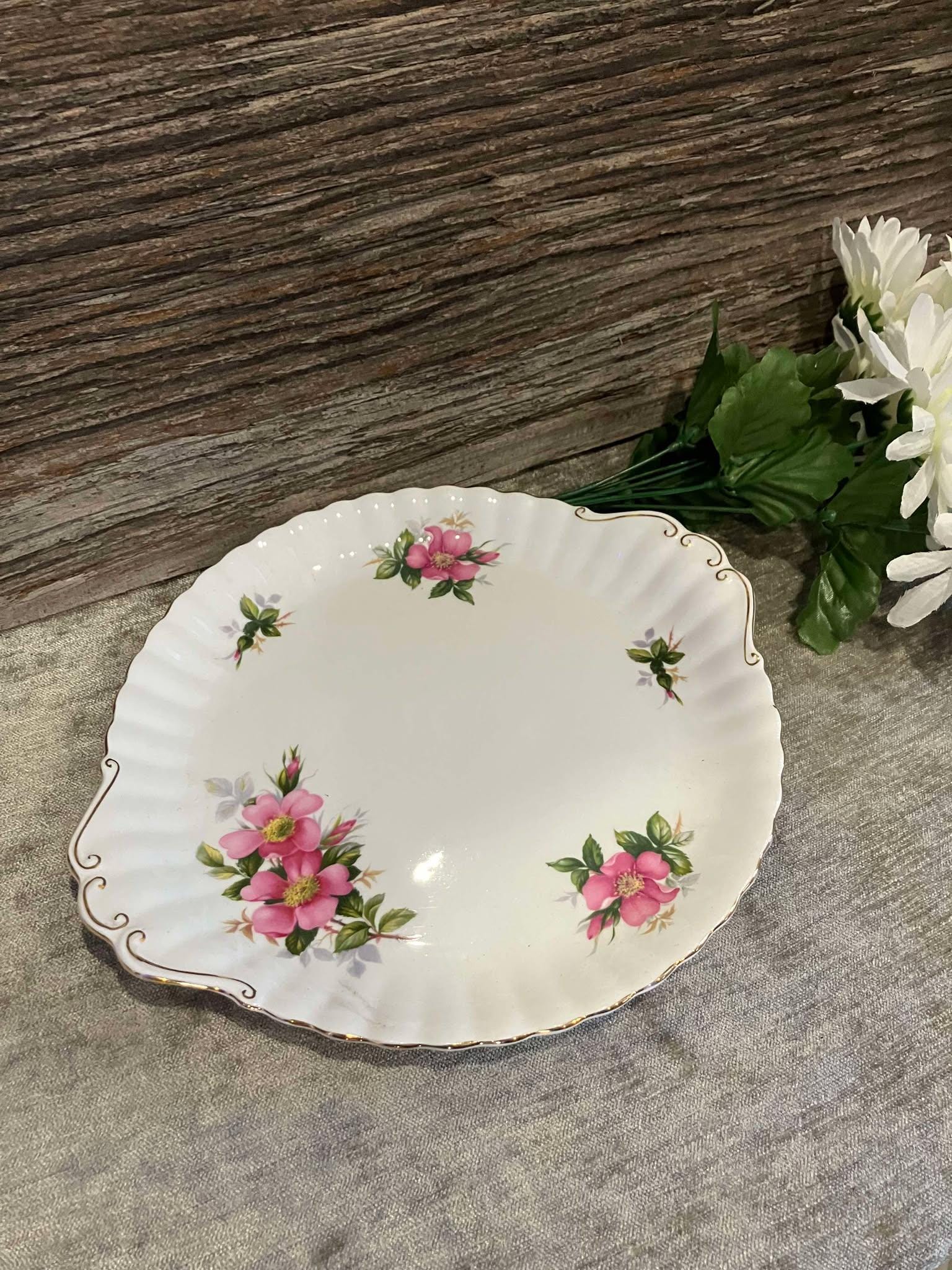 ヴィンテージ ロイヤルアルバート プレーリーローズ ケーキプレート