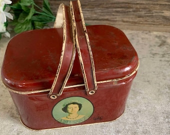 RARE Coronation Queen Elizabeth tin Sewing Kit...VINTAGE....
