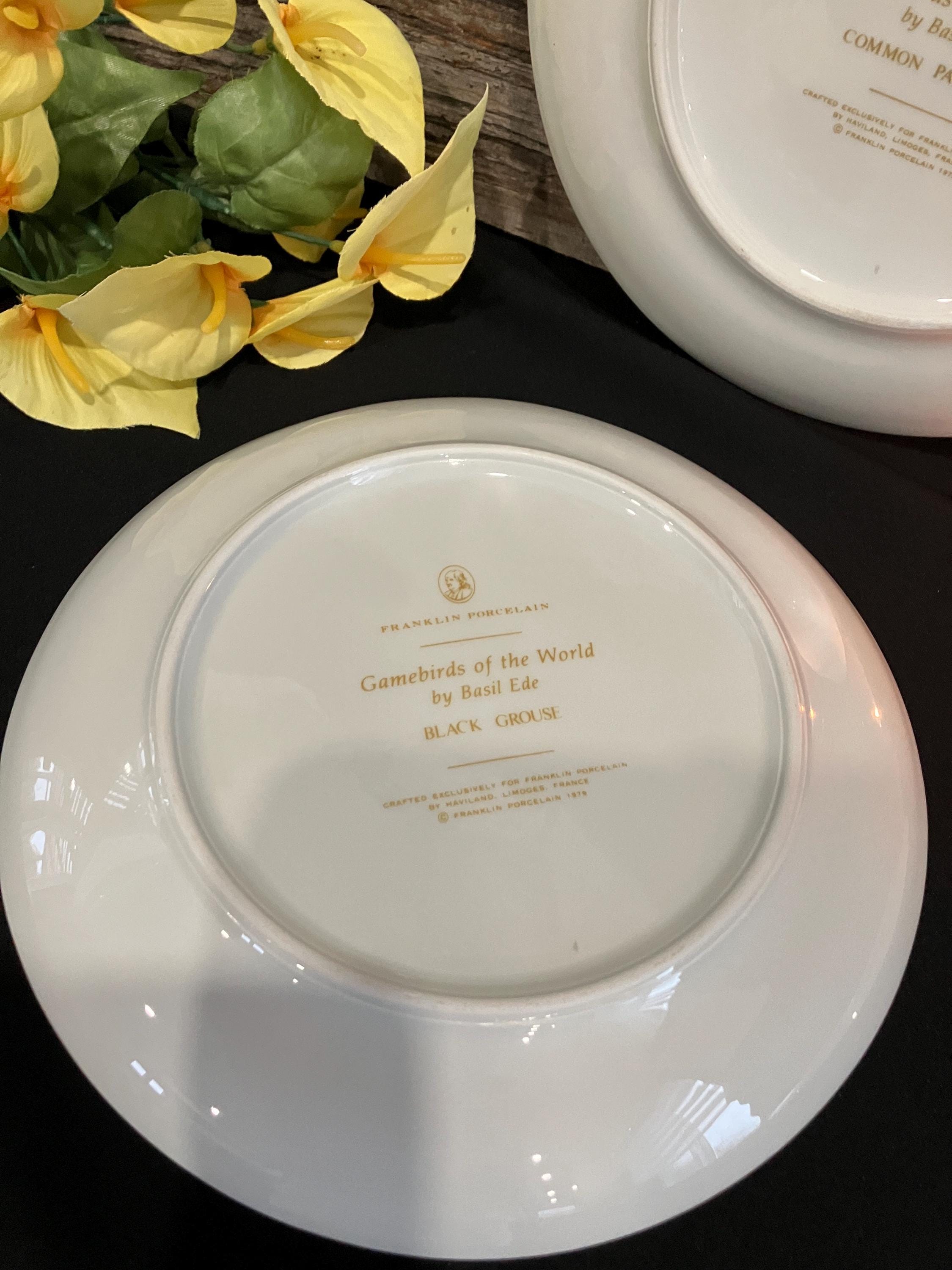 Franklin Porcelain Game Bird Plates: Basil Ede Collectable Set of