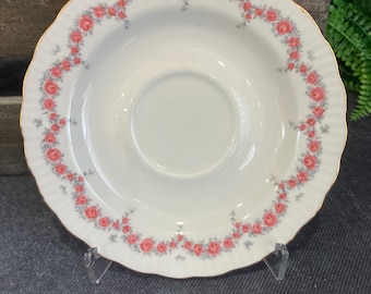 Vintage Graf Von Henneberg JLMenau saucer 5.75” German Democratic Republic pink flowers. Replacements. Dinnerplates available too
