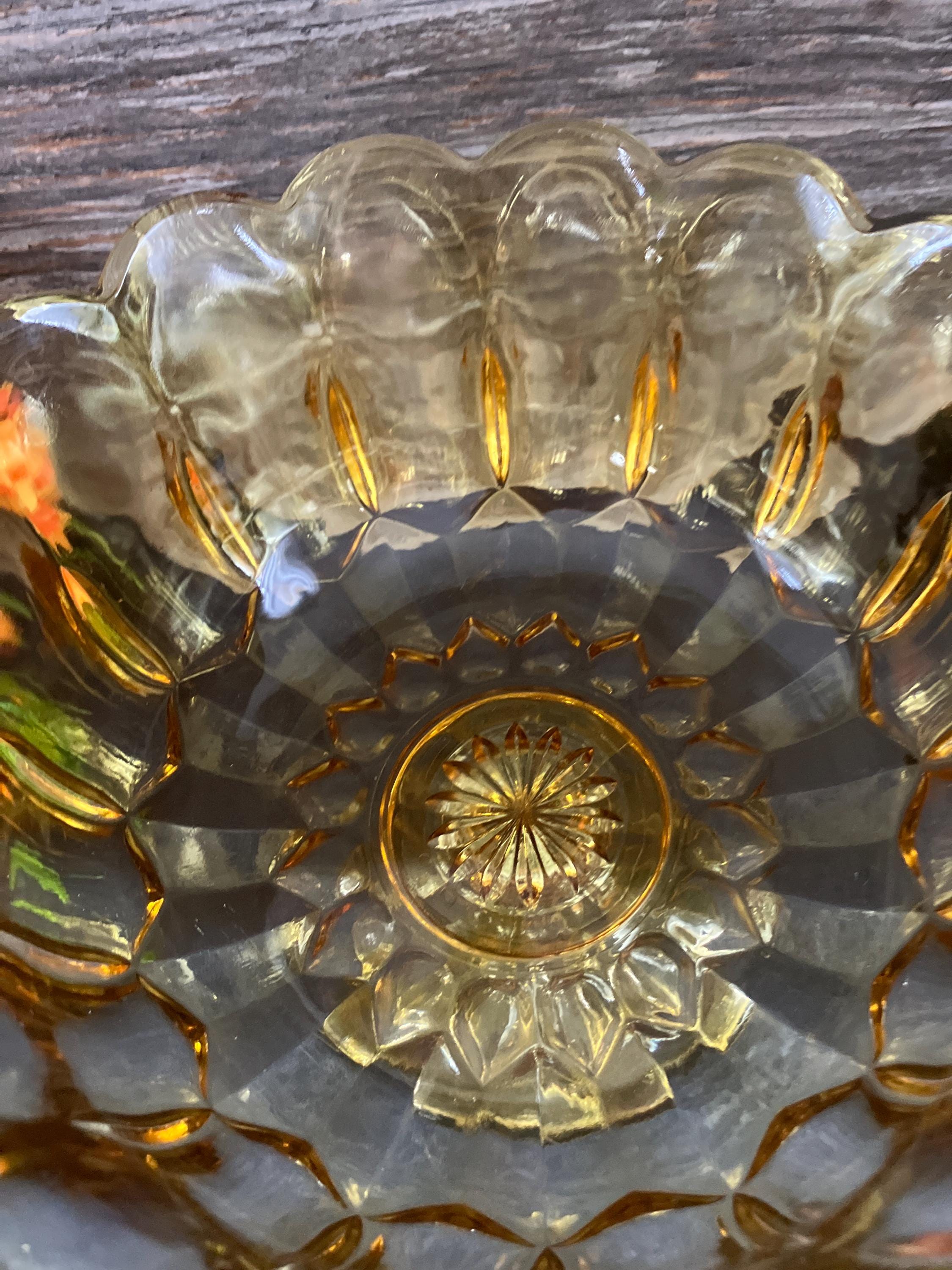 ガラスボール[センターピース] ヴィンテージ インディアナ アンバーガラス サンフラワーボウル：11