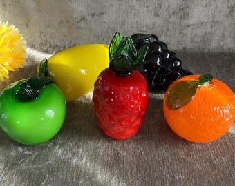 イタリア製ガラス野菜ガラスフルーツ 手吹きガラスのフルーツ：1980年代のコレクターズアイテムの