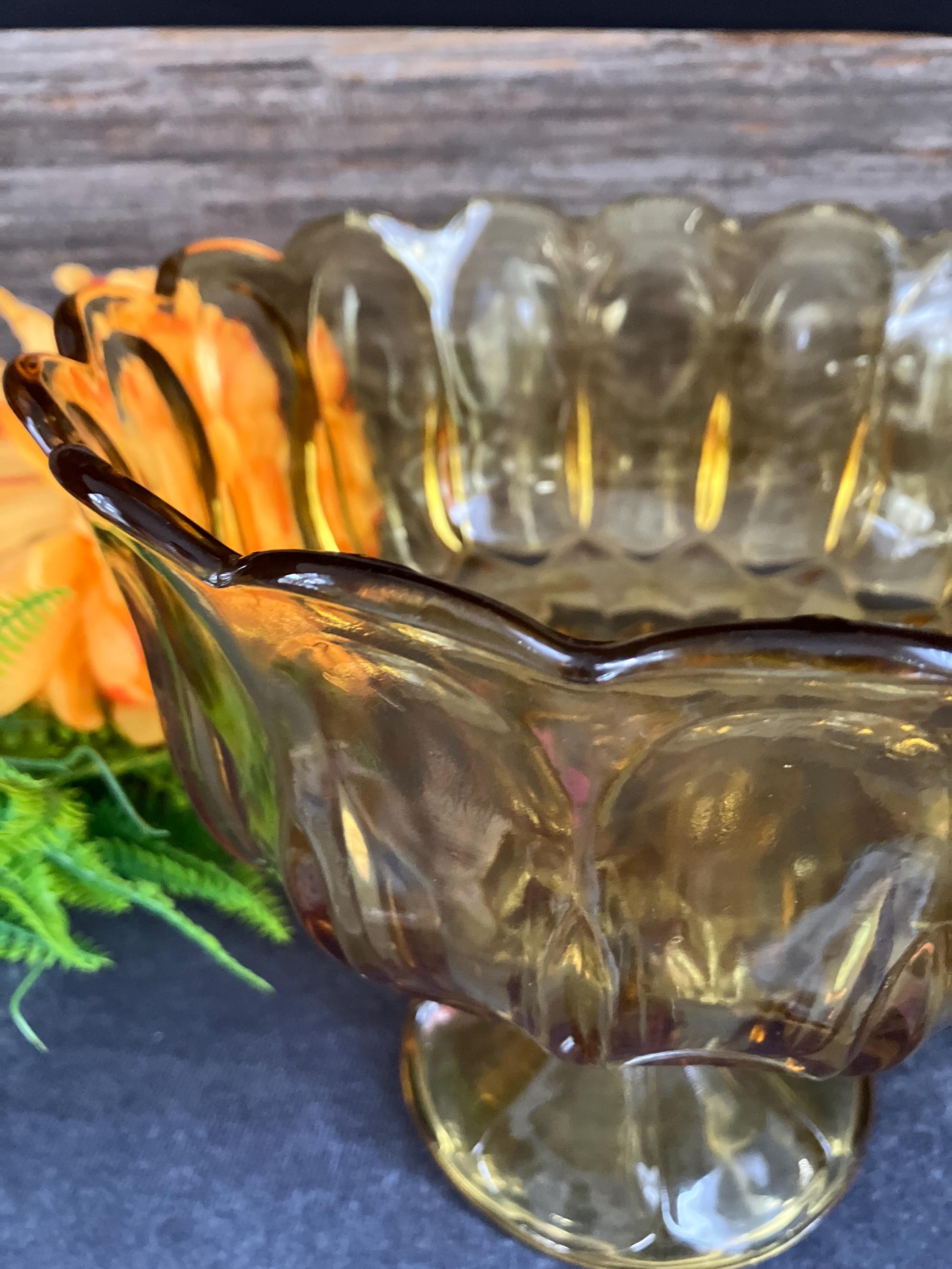 ガラスボール[センターピース] ヴィンテージ インディアナ アンバーガラス サンフラワーボウル：11