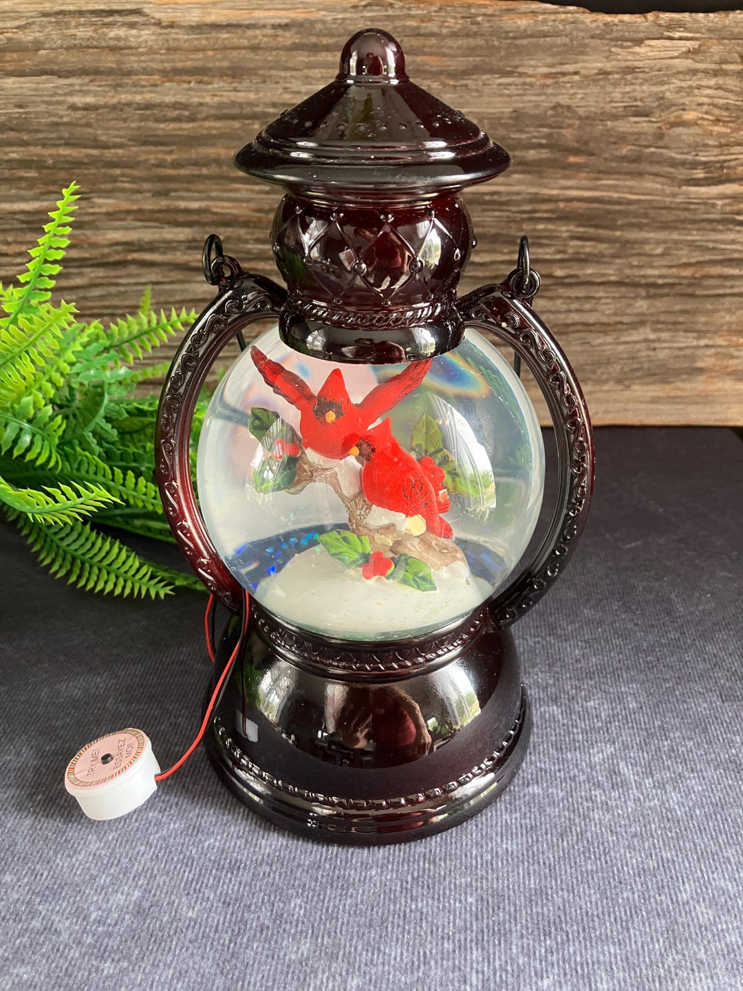 Lighted Cardinal Snow Globe Lantern: Christmas Display Ornament - Etsy