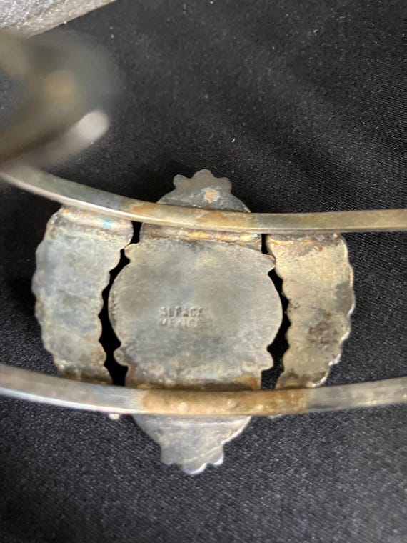 ヴィンテージ シルバー タイガーアイ ブレスレット。メキシコ製