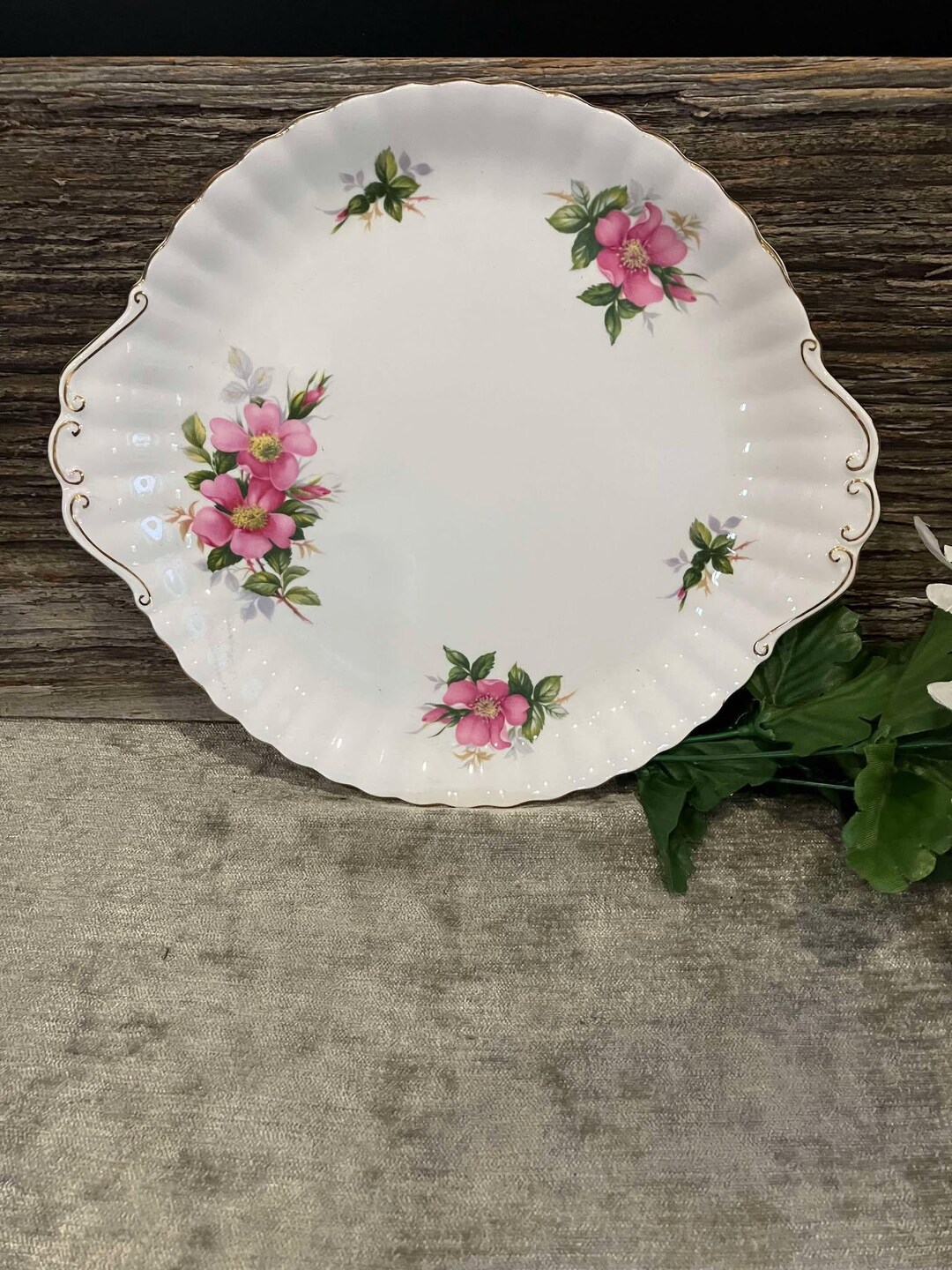 ヴィンテージ ロイヤルアルバート プレーリーローズ ケーキプレート