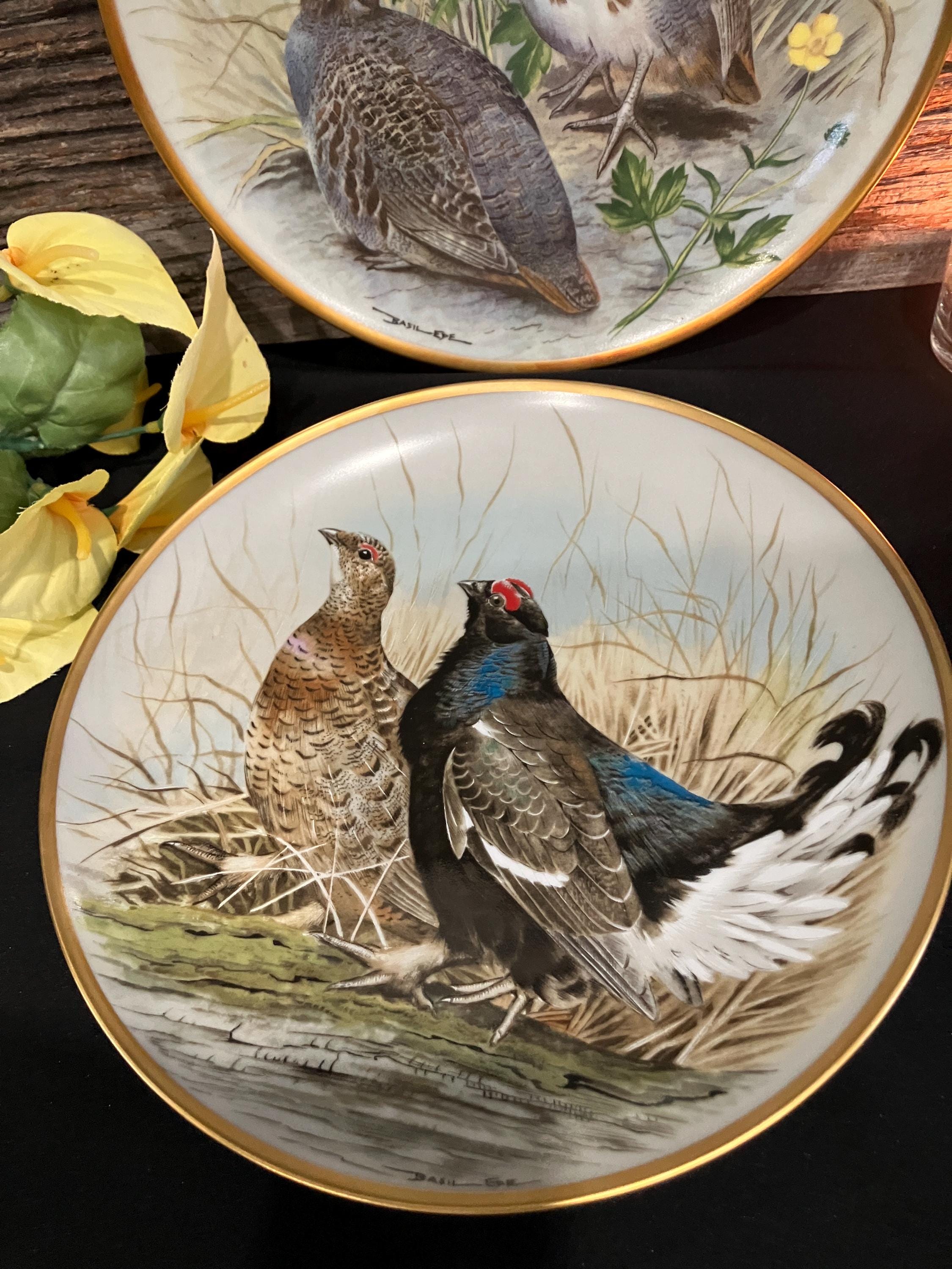 Franklin Porcelain Game Bird Plates: Basil Ede Collectable Set of