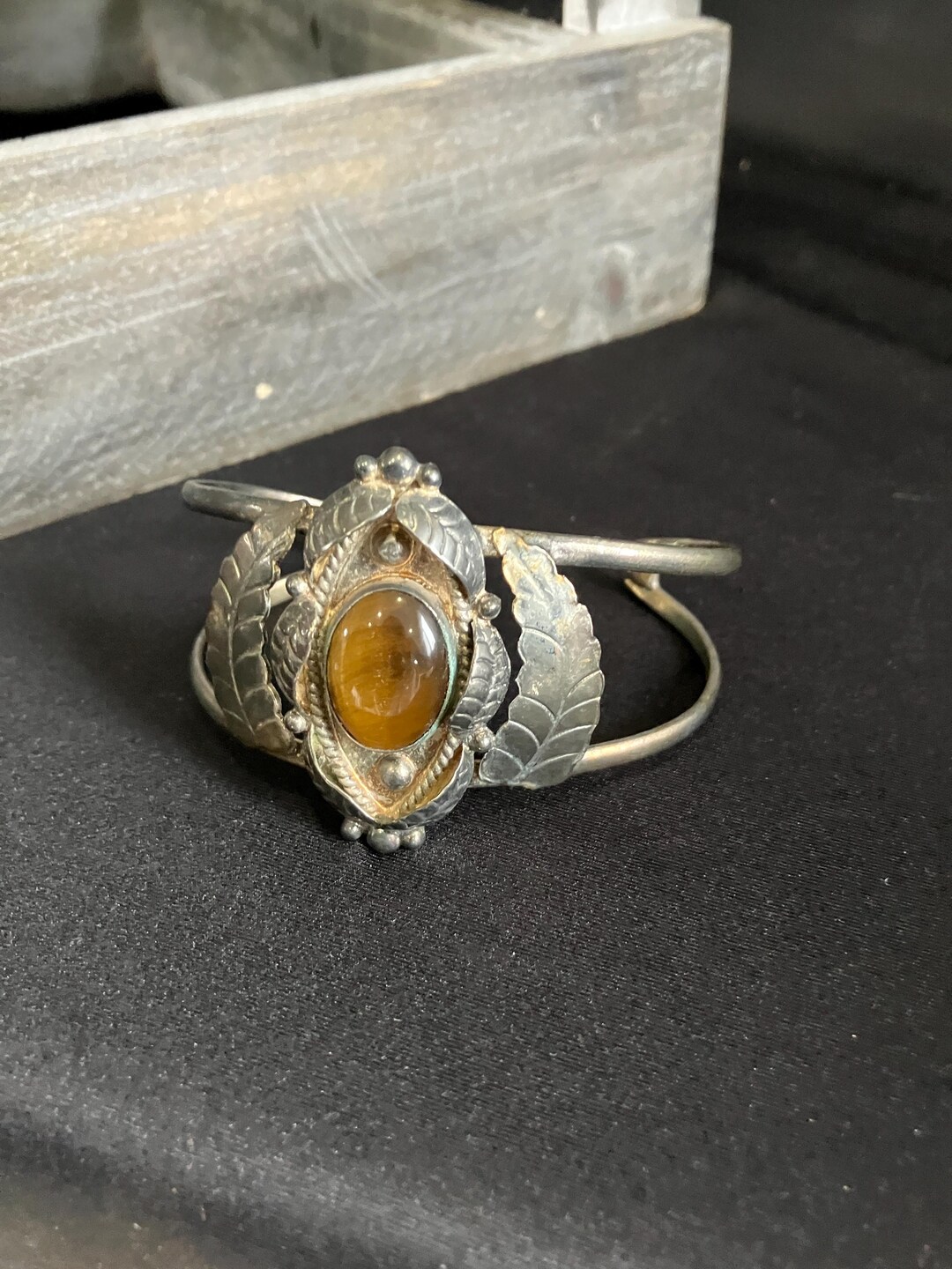 Vintage メキシコ製 Mexicoタイガーアイ ブレスレット ヴィンテージ シルバー タイガーアイ ブレスレット。メキシコ製