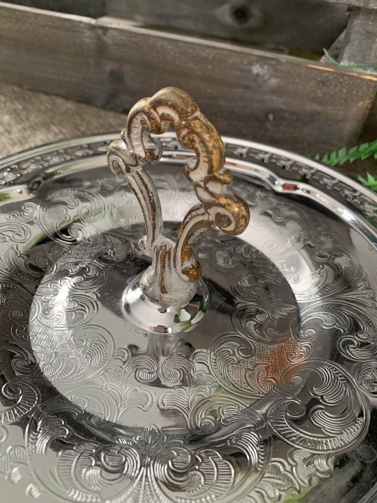 Viking Plate Made in Canada E.P Copper. 8.25 Inches. Silver Fancy