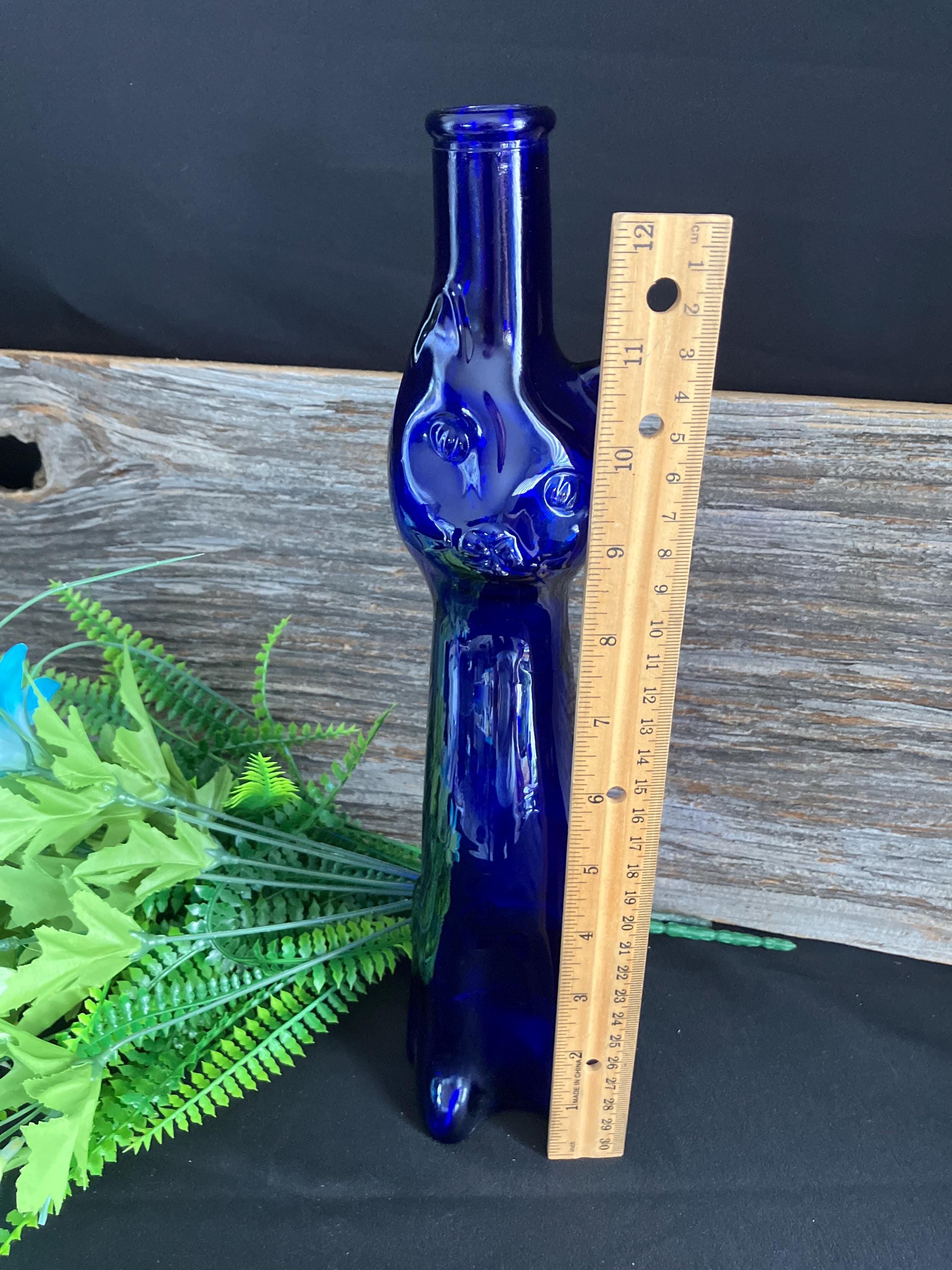 Cobalt Blue Cat Wine Bottle Vase: Collectible German Riesling - Etsy