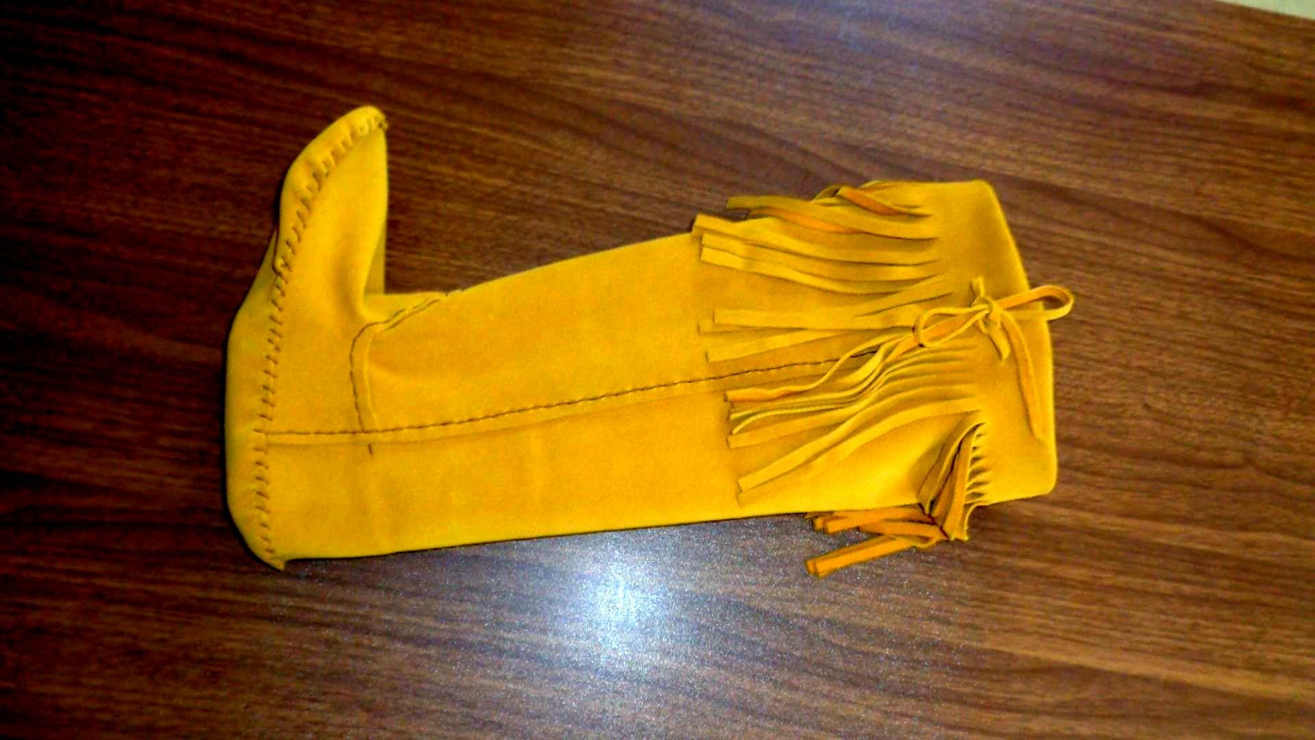 Leather Moccasin Yellow Moccasin Plains Boot Moccasin Leather Fringe ...