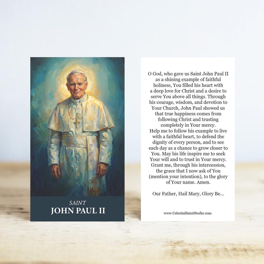 St. John Paul II Prayer Cards | Wallet Size | 50, 100, 250, 500, 1000 ...