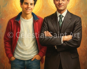 São Carlos Acutis e Pier Giorgio Frassati - Impressão Digital | Alta Resolução | Acesso Instantâneo | Download Fácil