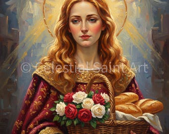 Hl. Elisabeth von Ungarn – Digital Poster | Hohe Auflösung | Sofortiger Zugriff | Einfacher Download
